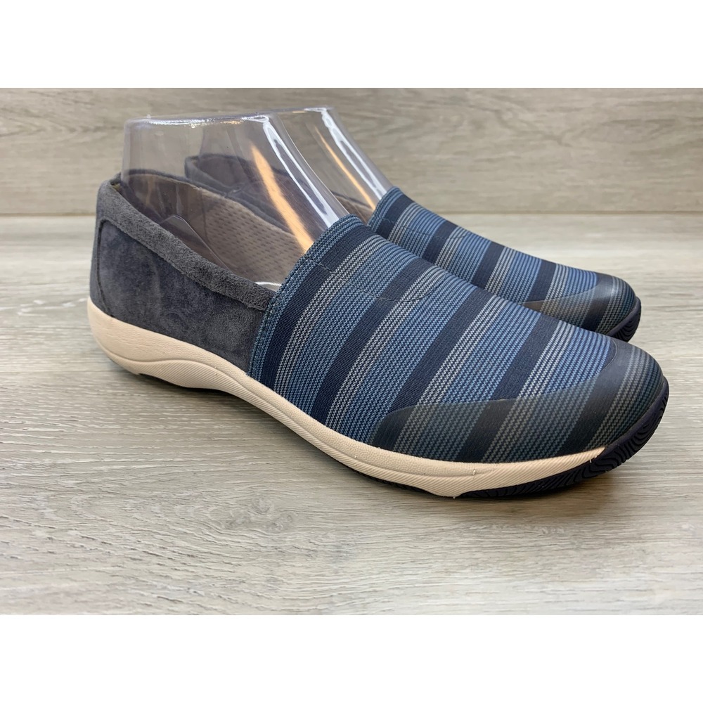 Dansko Women's Blue Striped Slip On Walking Comfort Casual 8 Shoes Sneakers